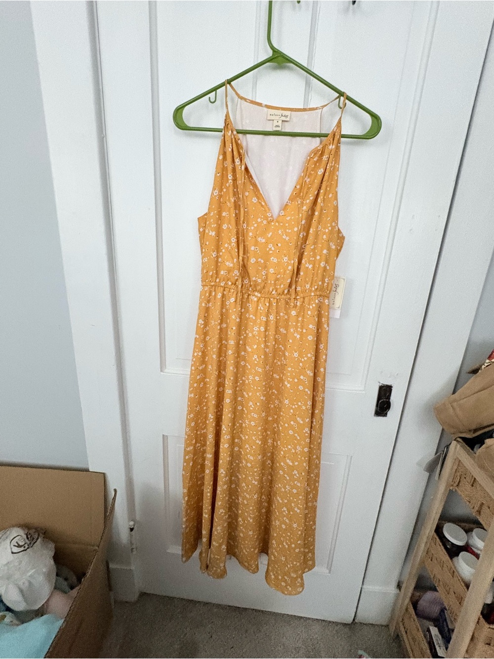 Maison Jules Yellow Floral Maxi Dress